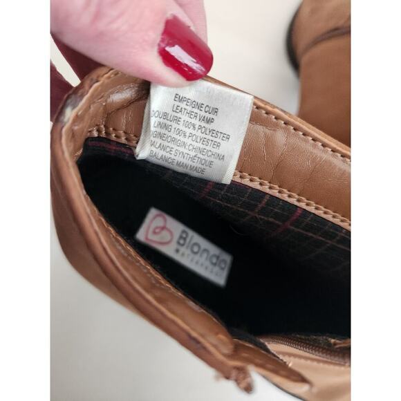 Blondo Nelli Waterproof Leather Ankle Boots Sz 9.5 factory distressing classic - Picture 7 of 10